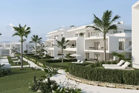 vista-exterior-piscina-implantacion-pisos-obra-nueva-venta-casares-costa-del-sol-blanca-real-real-estate-inmobiliaria