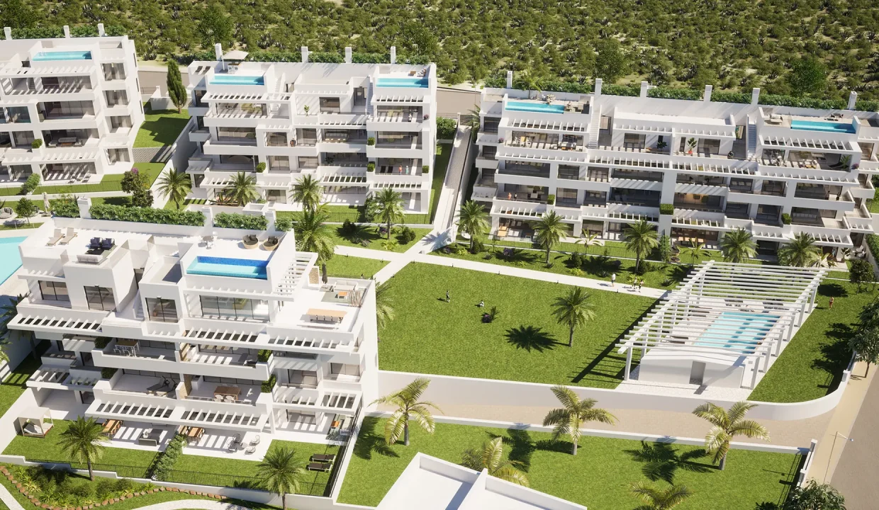 vista-aerea-implantacion-segunda-fase-complejo-residencial-pisos-estepona-costa-del-sol-real-estate-inmobiliaria-blancareal
