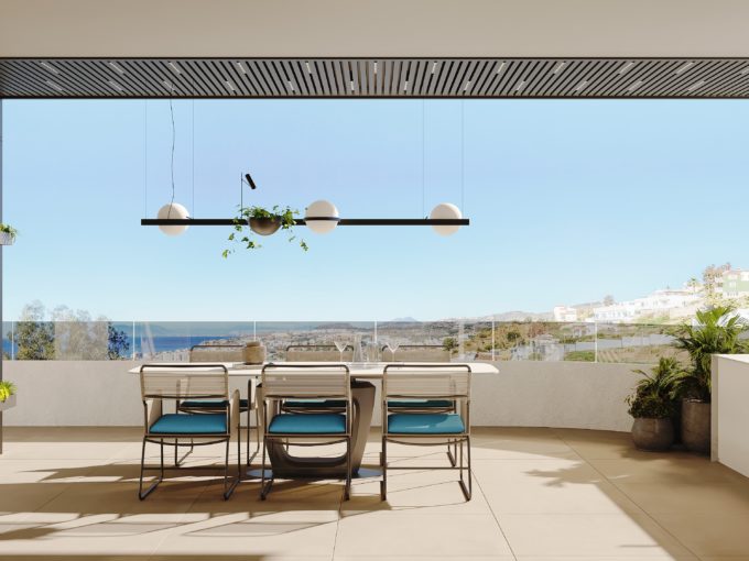 Vistas de la terraza y paisaje desde uno de los pisos de DiyaluzHomes