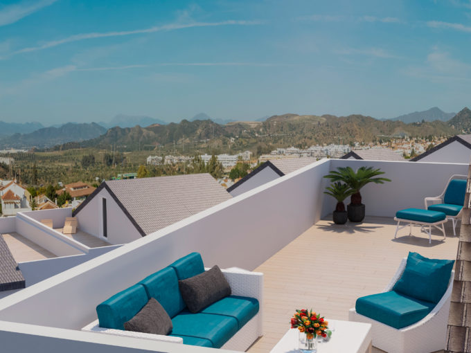 terraza vistas desde adosado Torremillar en Puerto de la Torre