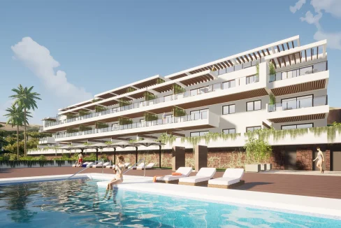 vista-fachada-interior-piscina-pisos-venta-calahonda-mijas-costa-del-sol-blancareal-real-estate